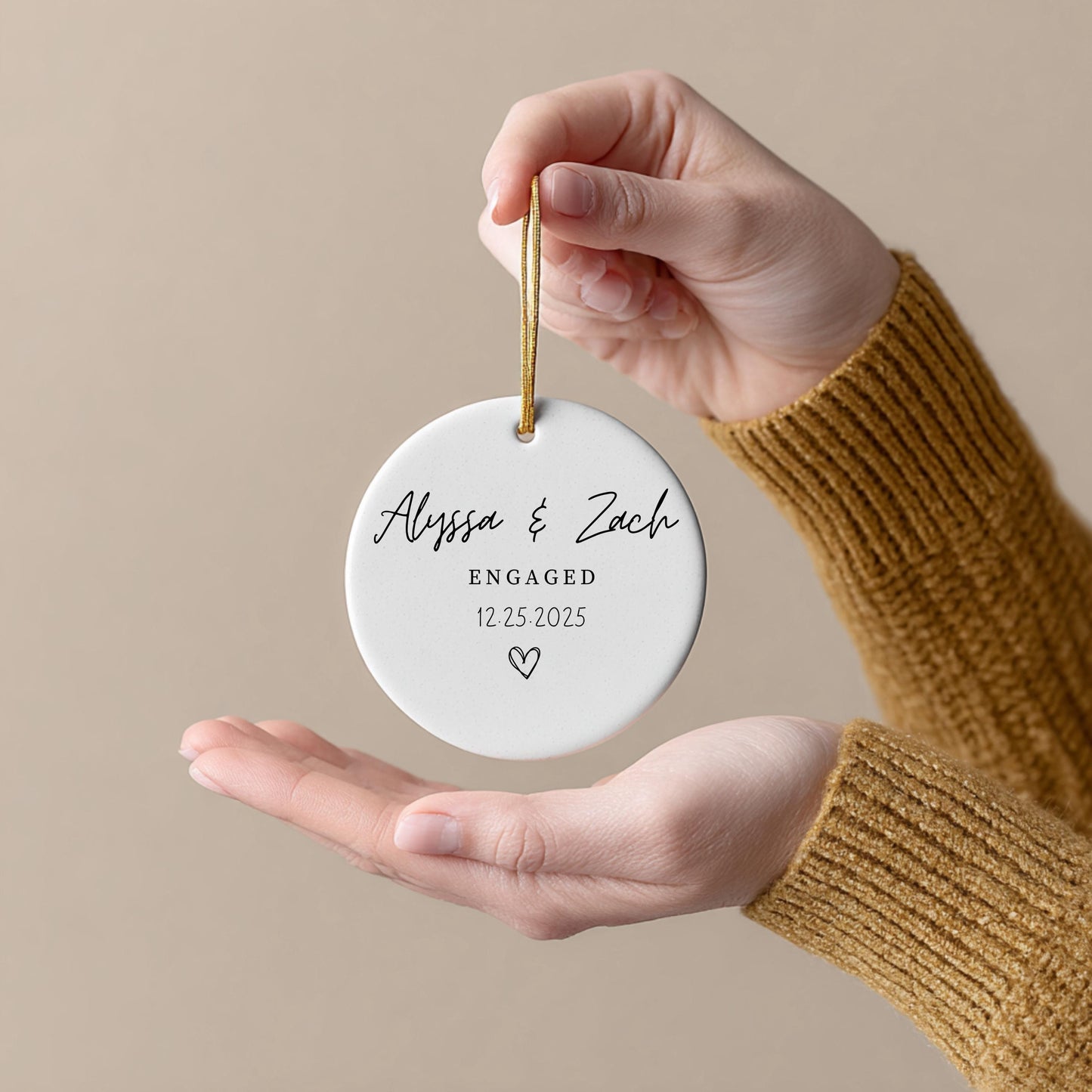 Personalized Engagement Acrylic Ornament Custom Bride To Be Gift First Christmas Bridal Shower Gift New Couple Keepsake Gift for Newly Weds