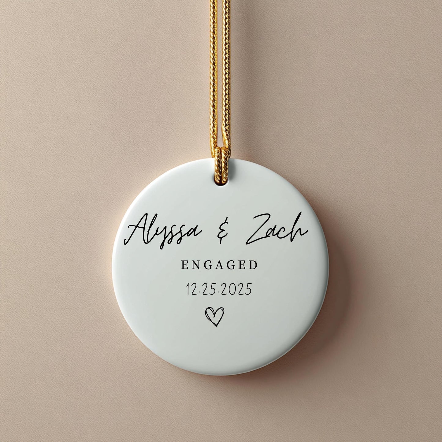 Personalized Engagement Acrylic Ornament Custom Bride To Be Gift First Christmas Bridal Shower Gift New Couple Keepsake Gift for Newly Weds