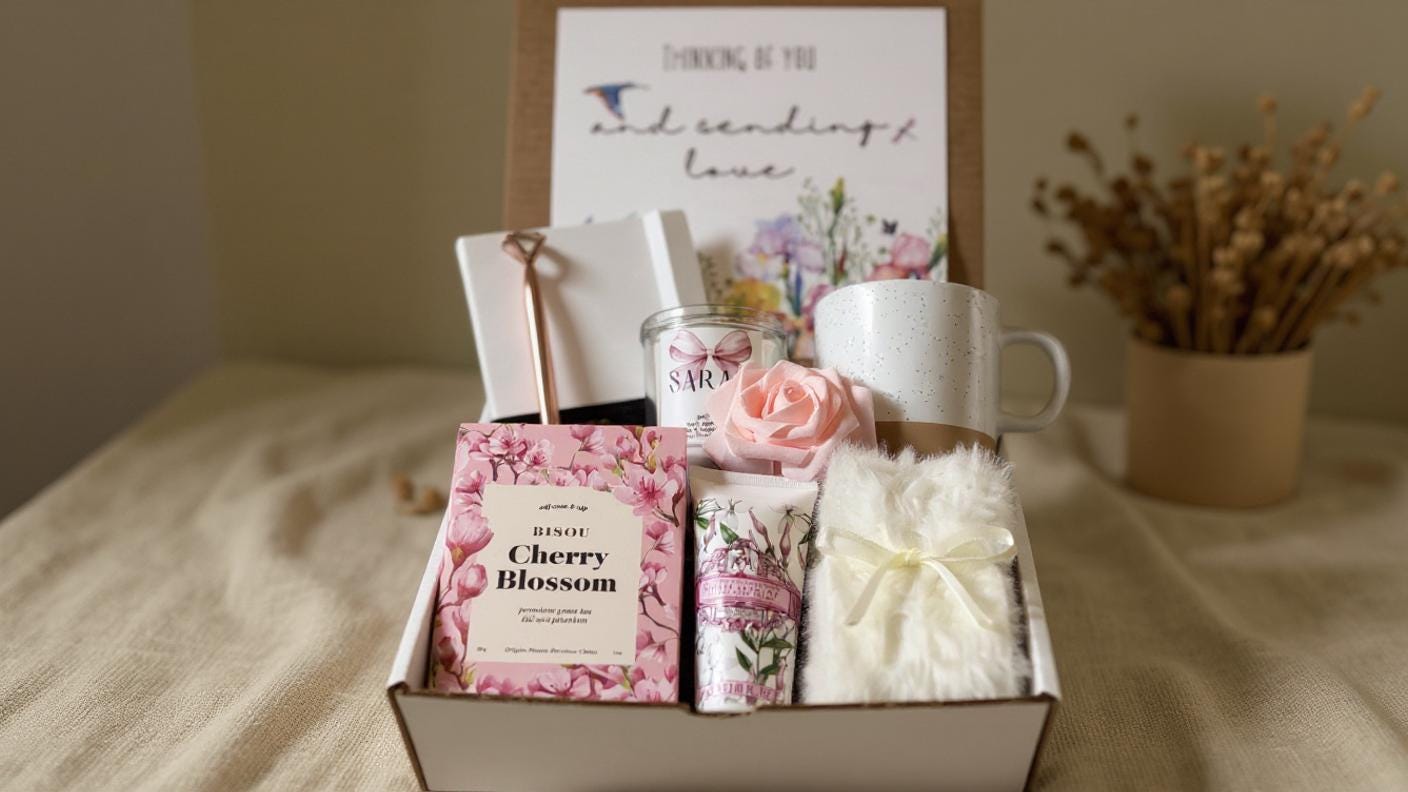 Thinking of You Wellness Tea Gift Box Her Personalized Gift Set Birthday Gift Care Package Thank You Special Treat Wellness Box Pamper Kit