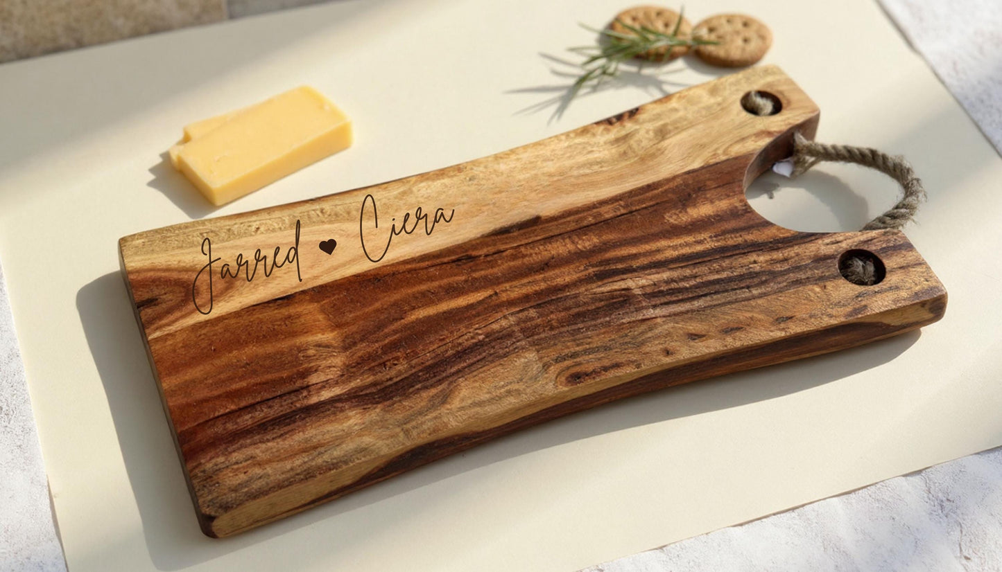 Personalized Charcuterie Cheese Board Housewarming Gift Engraved Cutting Board Custom Charcuterie Board Cheese Board Serving Tray Home Decor