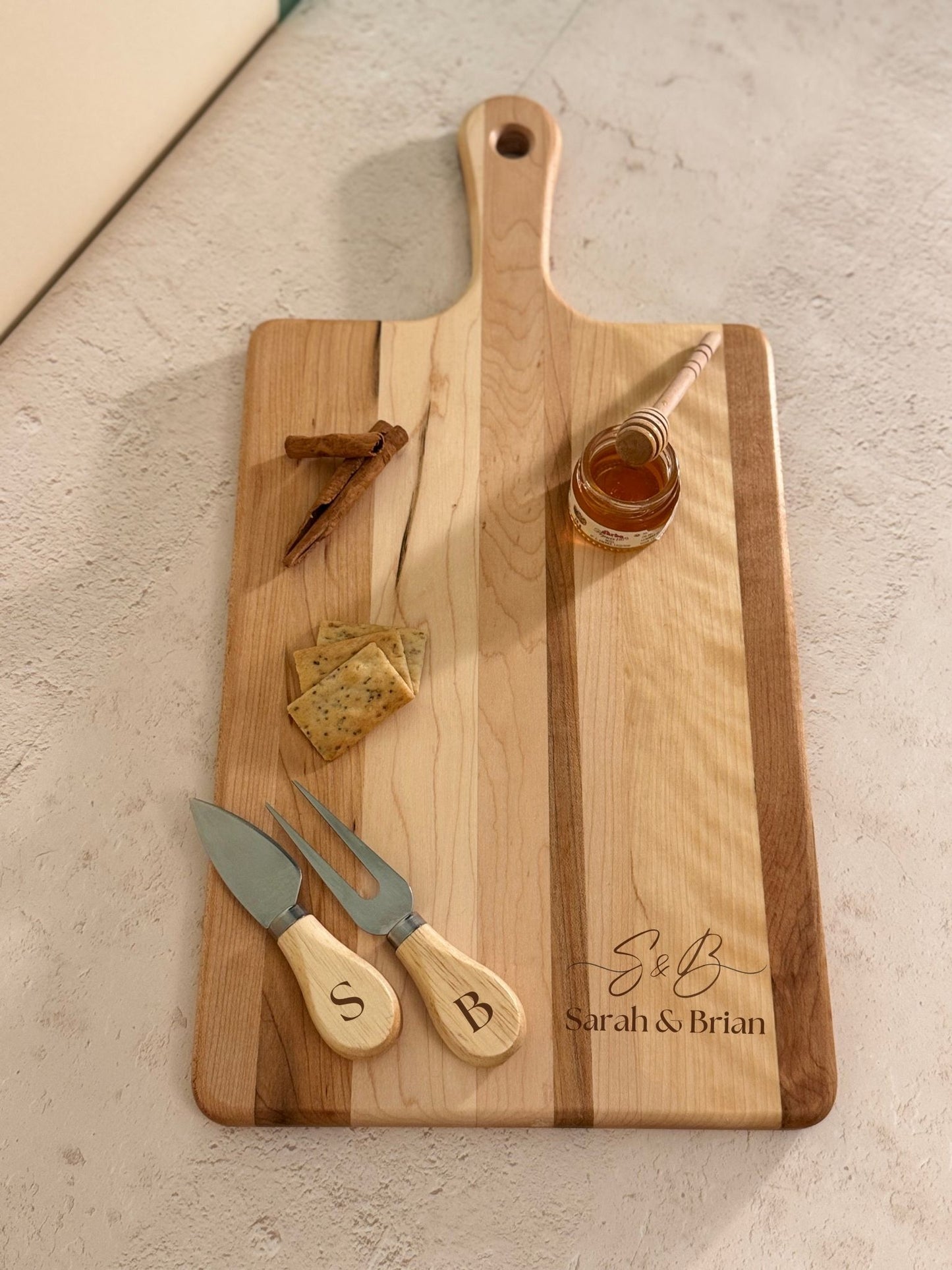 The Niagara - Personalized Maple Cutting Board | Engraved Charcuterie Board - 9" × 18"