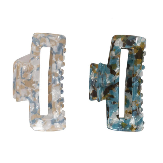 BODICO, "PRETTY" CLAW CLIP, 10.5X3.5X5CM, 2ASST, CARD, ACRYLIC