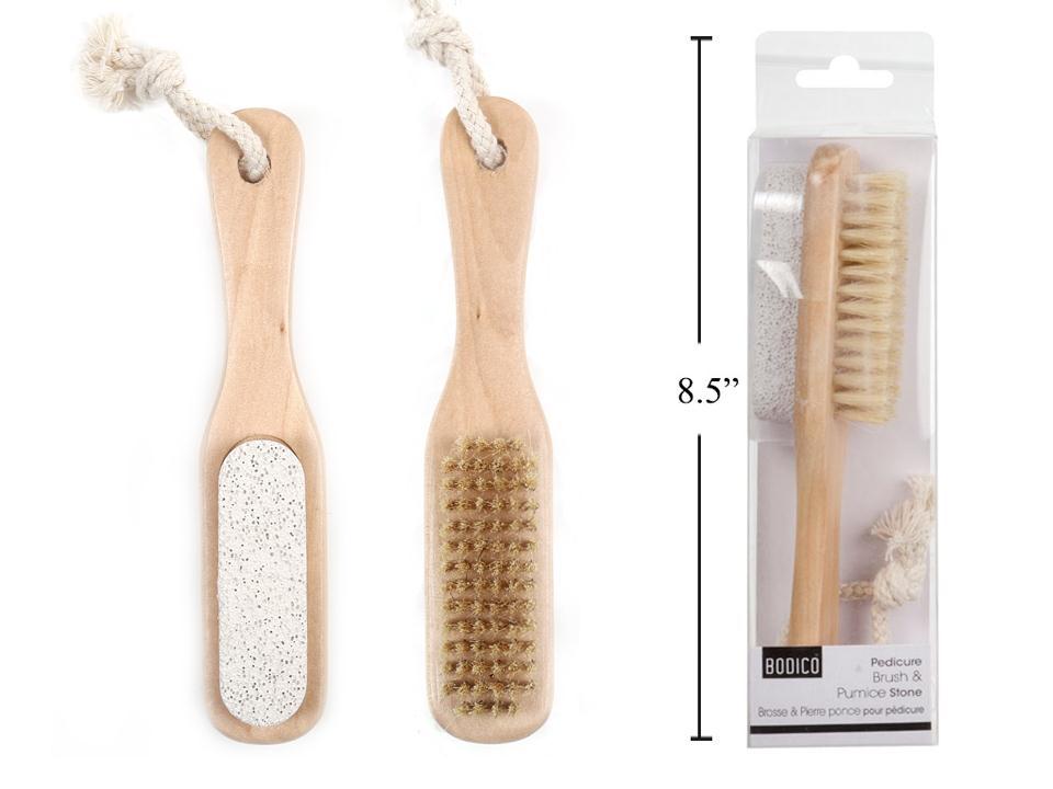 PEDICURE BRUSH & PUMICE STONE, PVC BOX